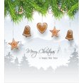 thumbnail image 3 of Ambesonne Christmas Duvet Cover Set, Gingerbread Fir Tree, 2-Calking, Pale Brown Pale Grey, 3 of 7