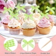 thumbnail image 2 of Uxcell 30-Pack Adornos de Cupcake en Forma de Lazo, Decoración de Pastel de Cumpleaños [Verde Fruta], 2 of 7
