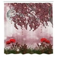 thumbnail image 3 of Ambesonne Tree Shower Curtain, Dream Garden with Poppies, 69"Wx75"L, Mauve Red, 3 of 5