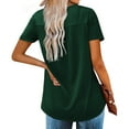 thumbnail image 3 of Green Plus Size Blouses For Women, Polyester Plus Size Summer Tops, Plus Size Shirts Women, Womens Plus Size Tunic Tops Short Sleeve Casual Floral Shirts M To 5XL, 3 of 3