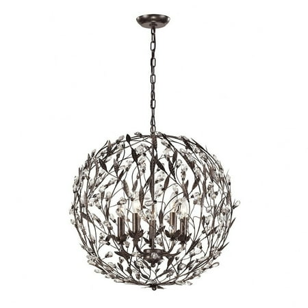 

Five Light Chandelier Deep Rust Finish with Clear Crystal Bailey Street Home 2499-Bel-1664590