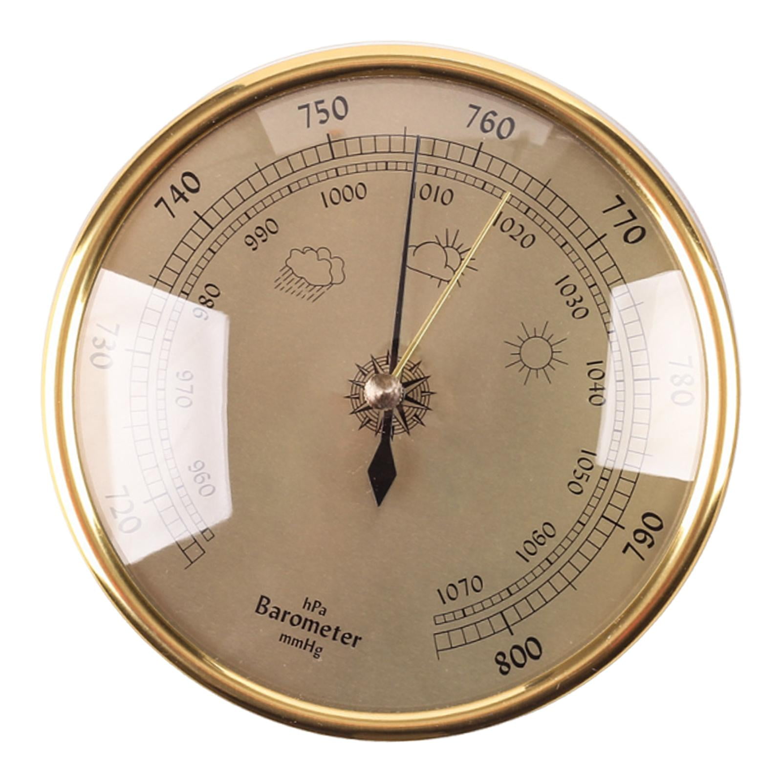 QccHieUs Barometer Air Pressure Tool 950~1070 Hpa Accessories for Offices Boat Hotels Gold Face