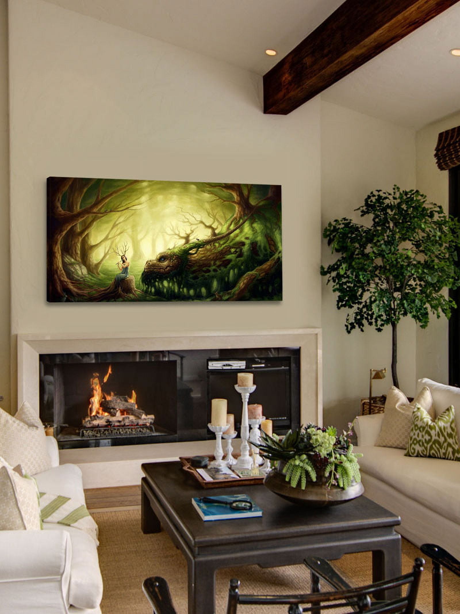 Marmont Hill 'Forest Dragon' by Jonas J dicke Painting Print on Wrapped Canvas