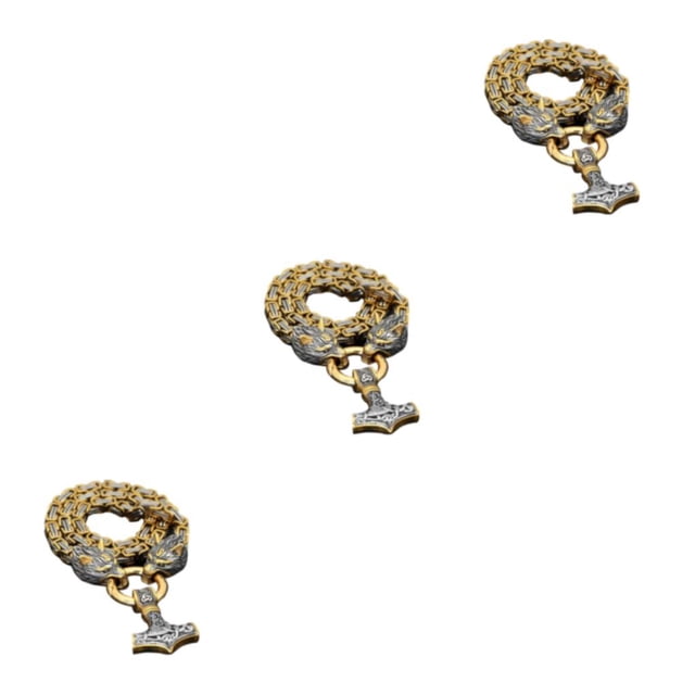 Transemion Collier Homme Style Unique avec Confiance Collier en Acier Inoxydable Collier pour Hommes comme Montré 60cm 3Ensemble