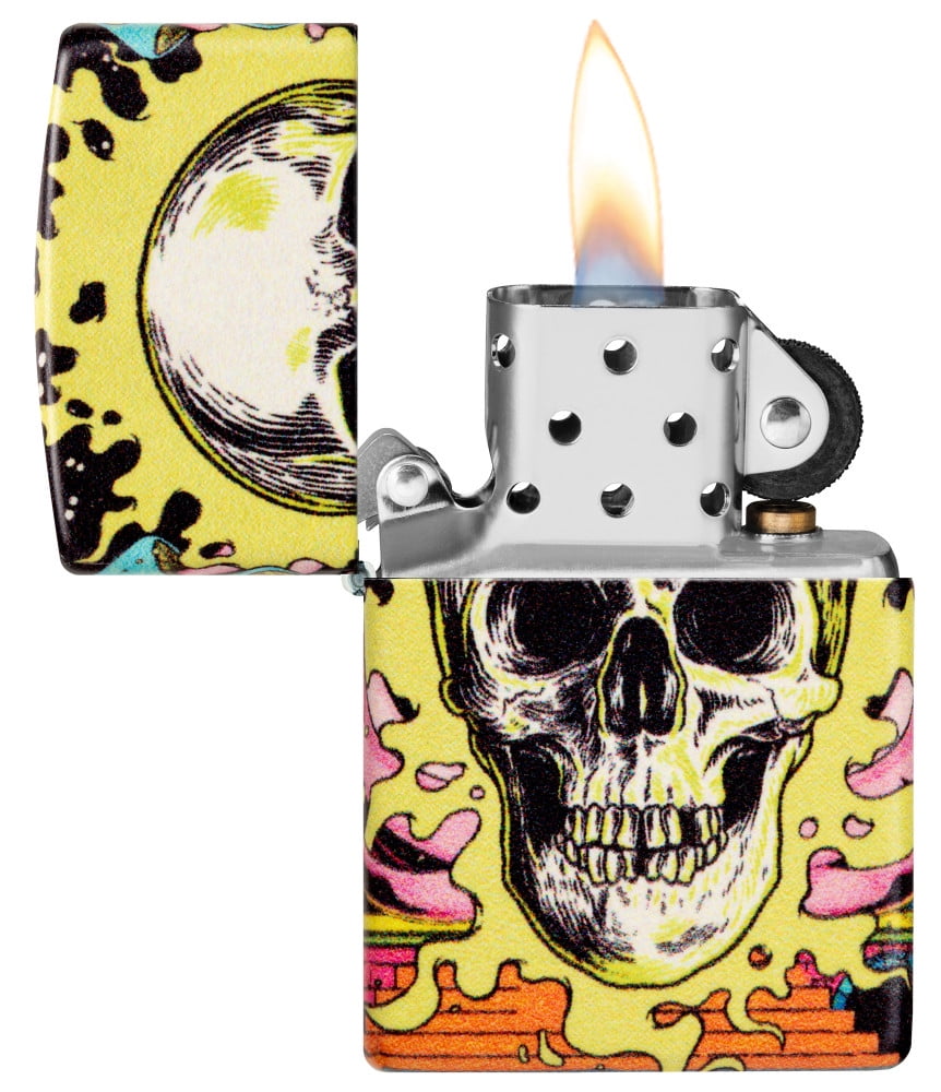 Zippo Trippy Skull Design Glow in the Dark 540 Color Pocket