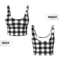 thumbnail image 5 of Lsque Black White Plaid Printed Women'S Sports Bra, Compression, Moisture Wicking, High-Impact Sports Bra For Women,Supportive sports bra-Large, 5 of 9