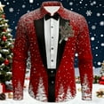 thumbnail image 2 of XDZJLR Men's Christmas Shirts Themed Button Down Long Sleeve Shirt Festive Holiday Party Wear Comfortable Casual Business Polo Shirts For Men Red L, 2 of 3