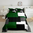 thumbnail image 2 of Erosebridal Green Geometric Bedding Full Comforter Set, Chic Rectangle Bedding Sets Full with Comforter, Modern Fashion Reversible Down Comforter, Breathable Room Decoration, 3pcs, 2 of 8