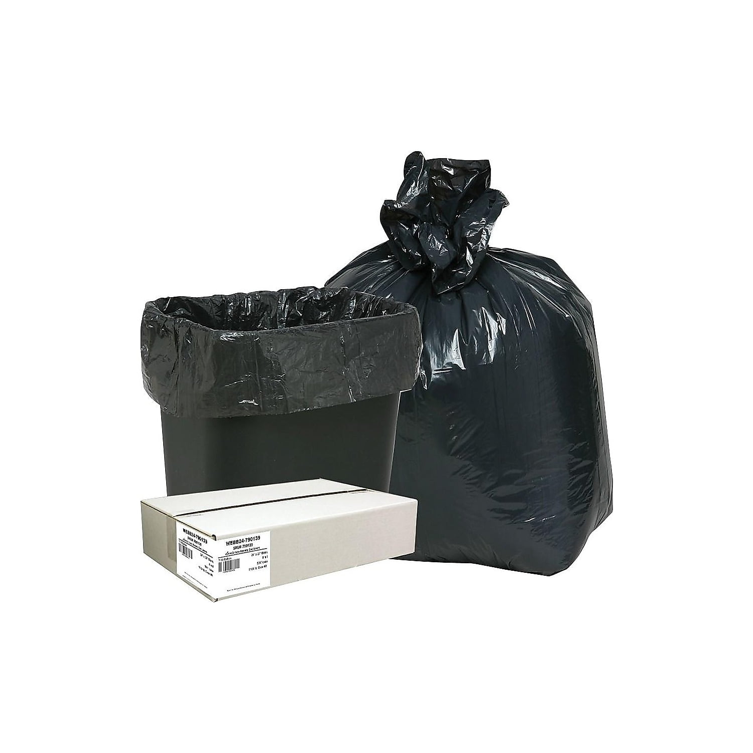 Black 110 Counts Begalers 5864A Begale 7 Gallon Drawstring Trash Bags