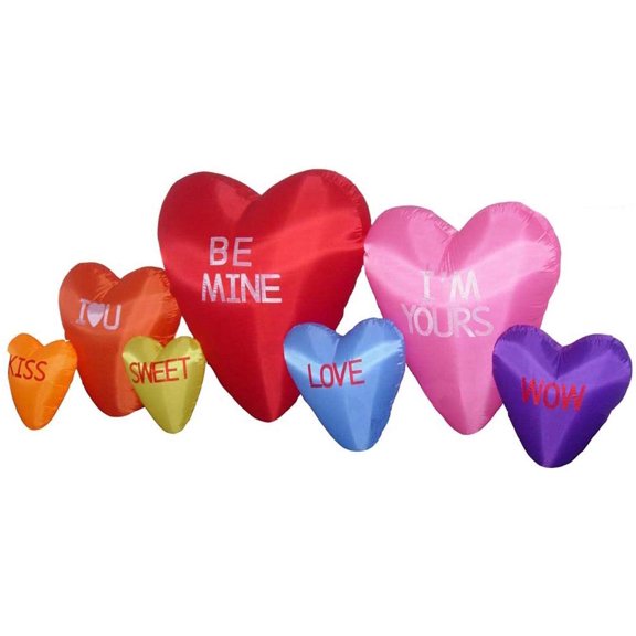 12' Air Blown Inflatable Valentine's Day Candy Hearts Patch Yard Decoration