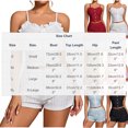 thumbnail image 3 of Erwazi Women Hollow Out Pajama Sets Spaghetti Strap Ruffle Tank Top Elastic Waist Shorts 2 Piece Loungewear Set, 3 of 5