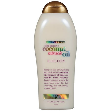 - OGX Extra Creamy + Coconut Miracle Oil Ultra Moisture Lotion, 19.5 Oz