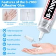 thumbnail image 2 of B-7000 Super Adhesive Glue, Industrial Strength B7000 Glues Paste for Rhinestones Crafts, Clothes Shoes, Fabric, Jewelry Making, Cell Phones, Tablet, Wood, Rubber, Leather (2x50 ml/1.68 oz), 2 of 7