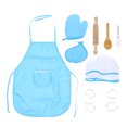 thumbnail image 1 of OUNONA 11Pcs Kids Kitchen Utensils Blue Simple Design Cooking Aid Role Playing, 1 of 8