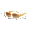 thumbnail image 3 of Rectangle Sunglasses Men Retro Style Sunglasses Eyewear Portable Lightweight Chunky Sunglasses Sun Glasses for Backpacking Stage Performance Brown, 3 of 8