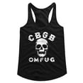 thumbnail image 1 of CBGB Skull Black Junior Women's Racerback Tank Top T-Shirt, 1 of 2