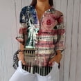 thumbnail image 2 of SELONE Fourth of July Print White Button up Shirt Women Tops Collared Long Sleeve Wear Patriotic Graphic Clothes, 2 of 5