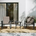 thumbnail image 2 of Flash Furniture 3 Piece Outdoor Rocking Chair Bistro Set with Flex Comfort Material and Steel Framed Glass Top Table, Brown/Black, 2 of 9