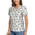 thumbnail image 5 of Yiaed Hand Drawn Squirrel Print Women's T Shirt V-Neck Short Sleeve Shirt Casual Breathable Tee Summer Tops-XX-Large, 5 of 5