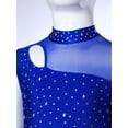 thumbnail image 4 of SiiRoh Kids Girls Sparkly Lyrical Dance Dress High Low Skirted Leotard Modern Contemporary Dancewear Blue 14, 4 of 7