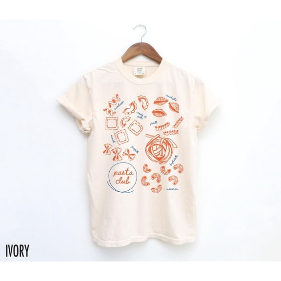 Pasta T-Shirt, Food Tshirt, Foodie Shirt, Pasta Lover Gift, Italian Girls, Pasta Club, Pasta Shapes, Retro Graphic Tee, Grandma Chic, Italy TH270512