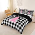 thumbnail image 2 of Catabedysis Pastel Black Alphabet I Duvet Cover Queen,Black Coquette Bowknot Queen Bedding For Girls,Black Reversible,3 Pieces,1 Duvet Cover and 2 Pillowcases, 2 of 6
