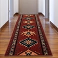 thumbnail image 6 of Runner Rug for Hallway Southwestern Burgundy Color 26 Inch or 31 Inch Wide by Your Length Choice Slip Resistant Rubber Backing Stain Resistant Pile Stair Runner, 6 of 6