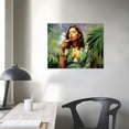 thumbnail image 3 of Nawypu  Rasta Girl Art Weed Canvas Wall Art Weed Wall Decor Cute Woman Portrait Lady in Sunglasses Ready to Hang Picture Smoking Girl Illustration, 3 of 4