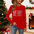 thumbnail image 4 of HOMBOM Tops for Women Christmas Fall Dressy Casual Plus Size Long Sleeve Red Santa Crewneck Xmas Females Tee Shirts, 4 of 9