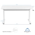 thumbnail image 5 of VIVO White Manual Crank Stand Up Height Adjustable Workstation with Table Top, 5 of 8