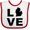 White and Red, variant on Inktastic Love Michigan Boys or Girls Baby Bib