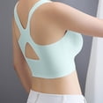 thumbnail image 4 of iHPH7 Sport Bras for Women Wirefree Yoga Bra High Impact Sports Bras for Women Stretchy Adjustable Straps Workout Running Gym Seamless Bras for Women Light Blue M, 4 of 6