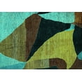 thumbnail image 1 of Ahgly Company Machine Washable Indoor Rectangle Oriental Turquoise Blue Modern Area Rugs, 6' x 9', 1 of 4
