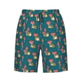 thumbnail image 7 of Disketp Men's Swim Trunks Hawaiian Breathable Surf Beach Swimsuits Mesh Lining Beach Shorts with Pockets-Frog and Mushrooms, 7 of 7