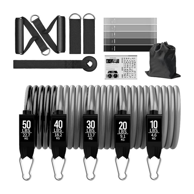 Juego de bandas de resistencia, accesorios portátiles para ejercicios, ayuda elástica para dominadas Juego de 18 piezas de 150 libras.