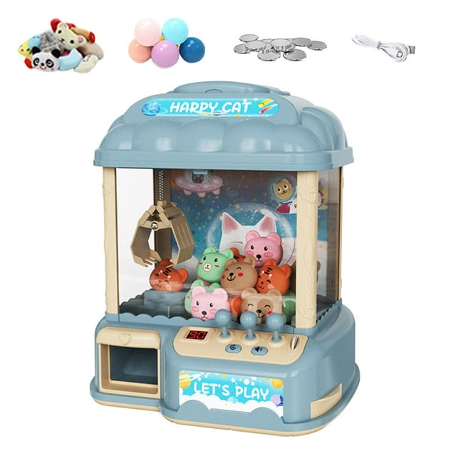 kusrkot Machine à Griffes avec 20 Capsules Mini Distributeur Automatique pour Adultes Garçons Filles Enfants Bleu 20 Poupées