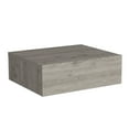 thumbnail image 2 of Floating Nightstand with Rustic Wooden Storage Drawers, Modern Wall Mounted Bedside Table, Wall Storage Decorative Cabinet for Bedroom, Living Room, Student Dormitory, Light Gray, 2 of 7