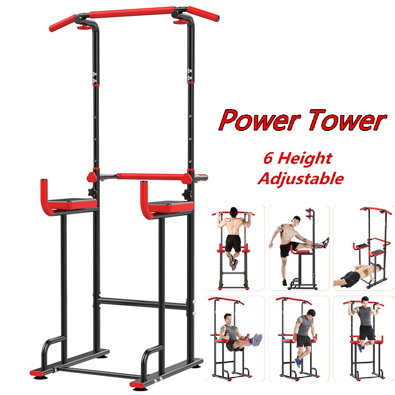 SINGES Power Tower Adjustable Height Pull Up & Dip Station Home Gym Exercise Workout Station - image 1 of 9