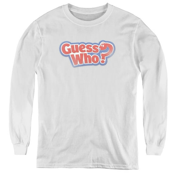 Guess Who Guess Who Distressed Logo Youth Long Sleeve T-Shirt White