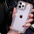 thumbnail image 2 of Compatible con iPhone 13 Pro Max Funda para mujeres niñas 3D Glitter Sparkle Bling Case Luxury Shiny Cute Crystal Charms Rhinestone Diamond Bumper Clear Funda protectora transparente Namotu CZDZ-HY236, 2 of 7