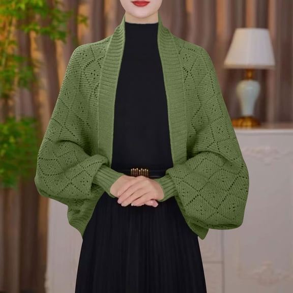 HongQid Women's Kimono Batwing Cable Chunky Knitted Slouchy Oversized Wrap Cardigan Fashion Shawl Sweater Open Front Outwear Coat