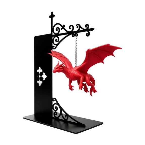 Clearance!! Magical Floating Dragon Bookshelf Lamp, Warm LED Dragon Bookshelf Night Light, Fantasy Reading Nook Decor, Unique Gift for Fantasy Lovers and Book Readers,5 Color Choices (Red)