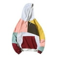 thumbnail image 4 of CONZONE Mens Hoodies Patchwork Color Hoodie for Men Long Sleeve Pullover Hooded Sweatshirt Soft Fall Winter Sweatshirts With Pocket, 4 of 9