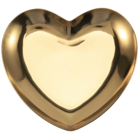 

Heart Shaped Jewelry Serving Plate Metal Tray Storage Arrange Fruit Tray Home Gold