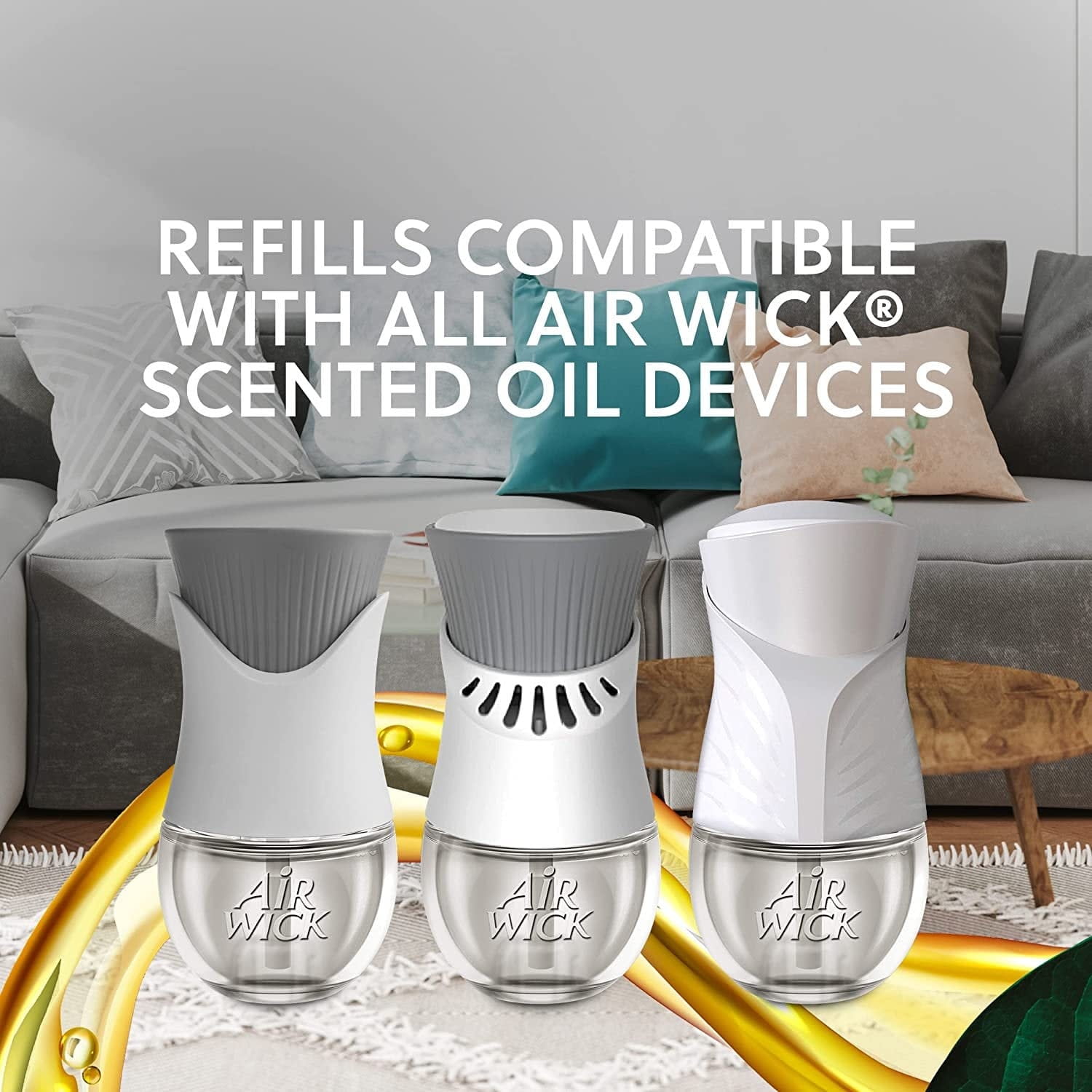 Air Wick Plug-In Scented Oil Air Freshener Warmer Refills, Fresh Waters, 7 Count
