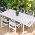thumbnail image 2 of Eucalyptus Leaves Table Cloths for 8 Foot Rectangle Tables, Pink Plaid Summer Botanical Patio Waterproof Elastic Fitted Tablecloths, Washable Rectangular Table Cover for Camping, 2 of 8