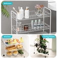 thumbnail image 3 of Home Zone Living Rolling Utility Cart with Handle, 3 Tier Versatile Storage Organizer with Wheels, 3 of 8