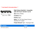 thumbnail image 2 of Right Exhaust Manifold - Compatible with 1997 Ford F-250 HD 7.3L V8 - Replacement, 2 of 2