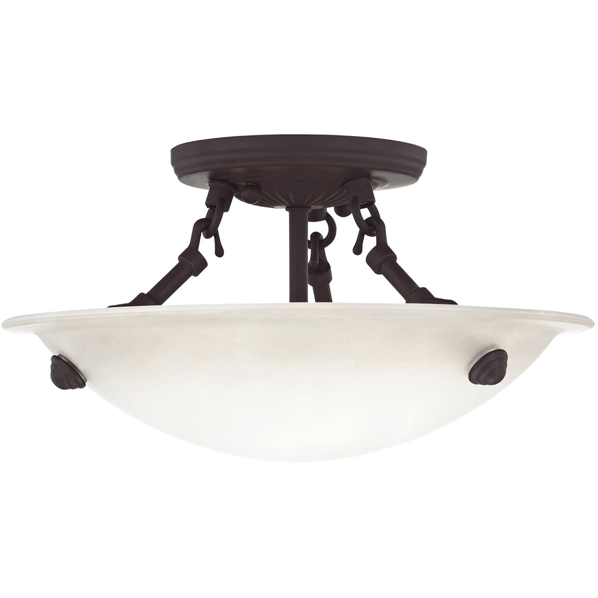 3 Light Bronze Ceiling Light fixture with Honey Alabaster Glass Shade