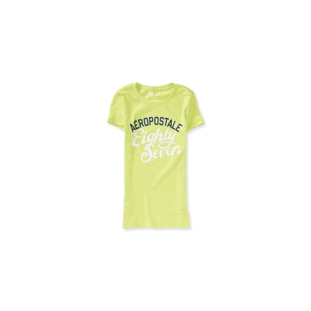Camiseta básica Aeropostale Script Print 87 para mujer, verde, extragrande Aeropostale Camiseta básica